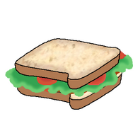 Drawing of a salad sandwich